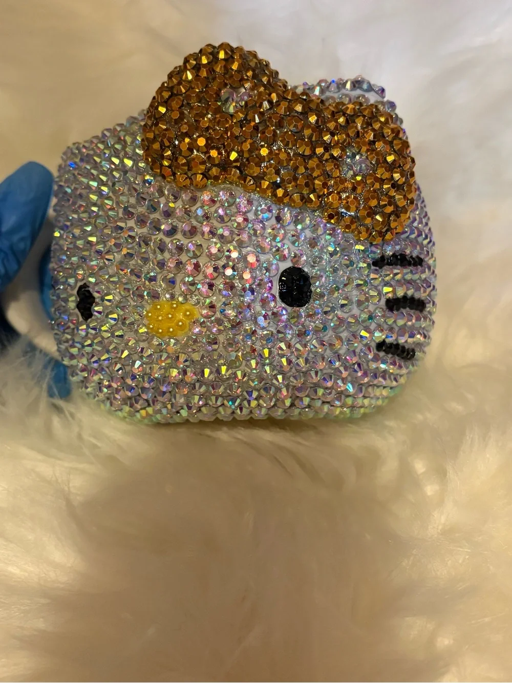 Hello Kitty Kids Rhinestone Crossbody Bag - Iridescent with Gold Bow